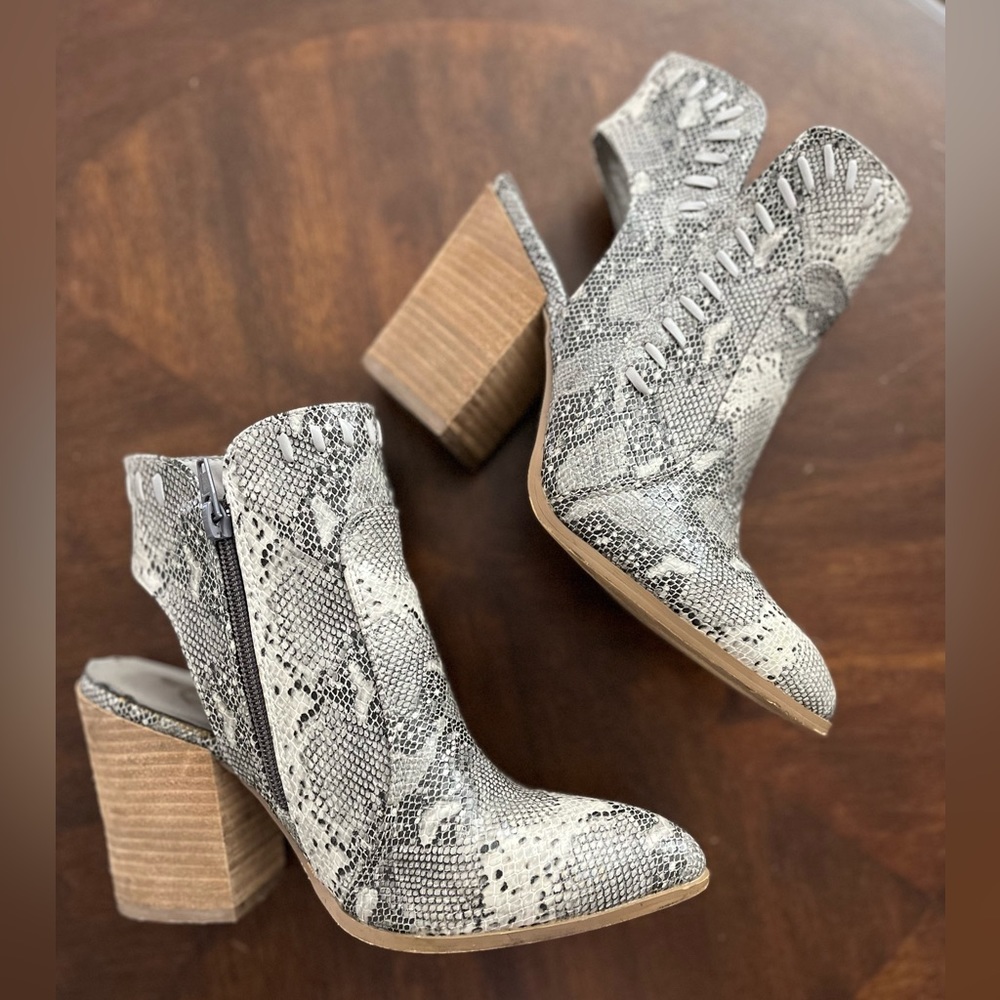 Faux Snakeskin Booties